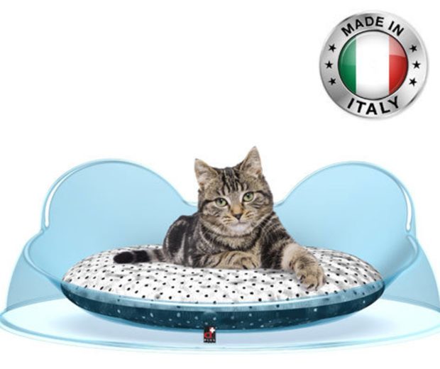 Blue cat bed made in italy