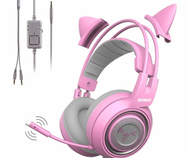 Noise cancelling headset with cat ears