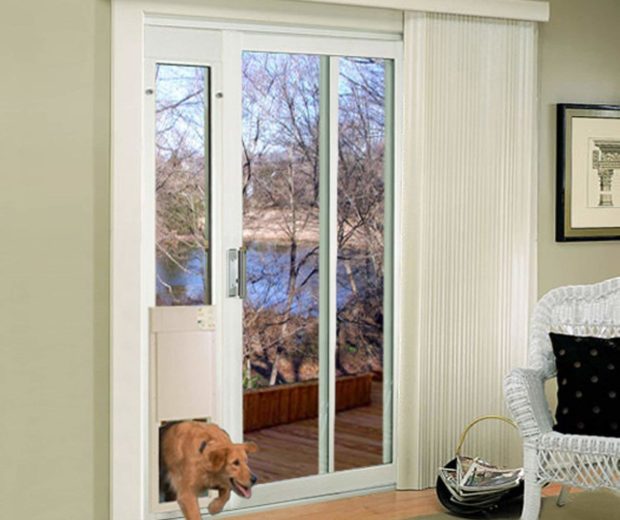 Automatic sliding pet door